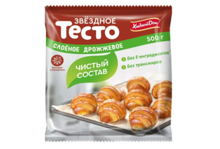 Тесто слоеное ЗВЕЗДНОЕ 500гр б/дрож 1/16шт