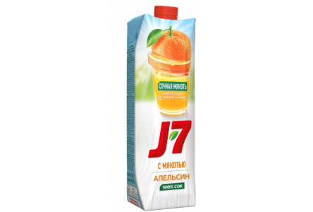 Сок/Нектар J7 0,97л Апельсин с мякотью 1/12шт