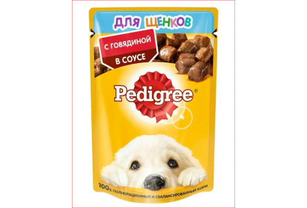 Корм д/щенков PEDIGREE 85гр Говядина в соусе 1/28шт №10117294