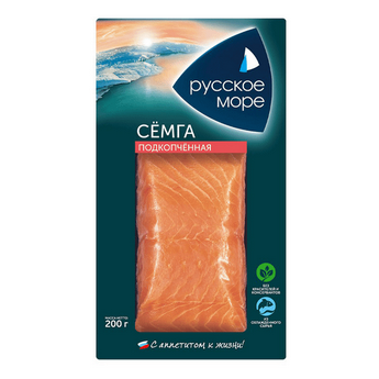 Рыба х/к Семга Русское Море 200гр Филе-кусок в/у 1/6шт Россия