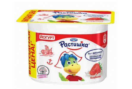 Йогурт РАСТИШКА 110гр 3% Клубника 1/12шт Продукт без заменителя молочного жира