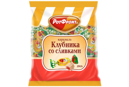 Карамель КЛУБНИКА СО СЛИВКАМИ 250гр 1/10шт Бабаевская