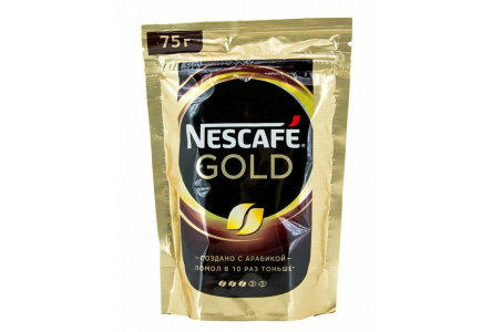 Кофе растворимый NESCAFE GOLD 75гр м/у 1/8шт