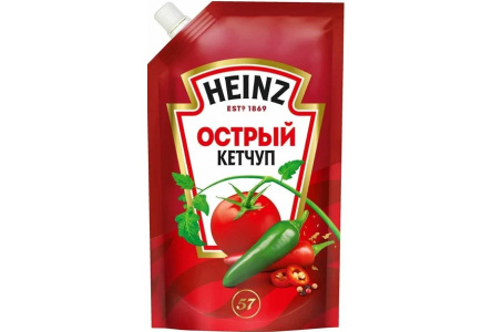 Кетчуп HEINZ 320гр Острый 1/16шт дой-пак