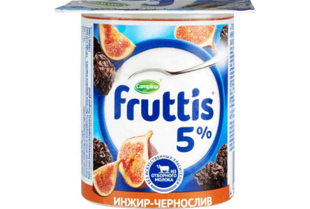 Продукт йогуртный FRUTTIS 115гр 5% Сливочное лакомство инжир/чернослив/малина/земляника 1/24шт