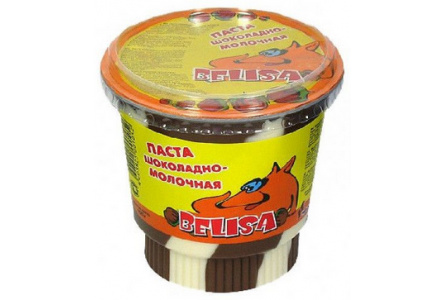 Шоколадная паста BELISA 400гр Шоколадно-молочная ДУО пл/ст 1/12шт