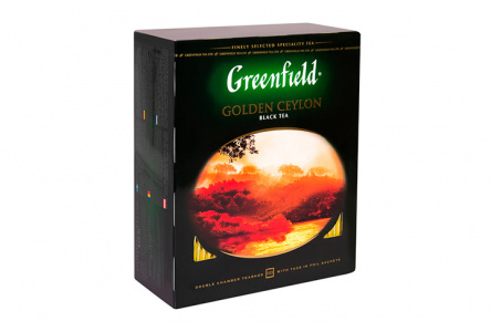 Чай черный в пакетиках GREENFIELD 100*2гр Golden Ceylon Black байховый 1/9шт