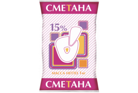 Сметана О! 1кг 15% п/п БМК 1/9шт Продукт без заменителя молочного жира