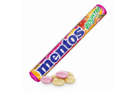 Драже MENTOS 37гр Фрукты 1/24шт