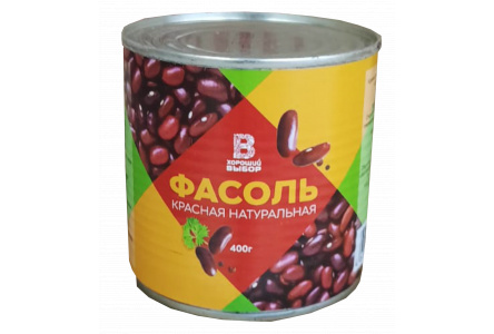 Фасоль ХОРОШИЙ ВЫБОР 400гр Красная в т/с ключ ж/б 1/12шт
