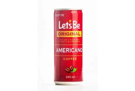 Напиток кофейный Lotte Let's Be 240мл Americano ж/б 1/30шт