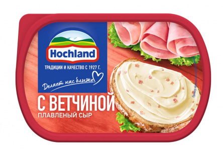 Сыр плавленый HOCHLAND 200гр 55% Ветчина 1/8шт ванна