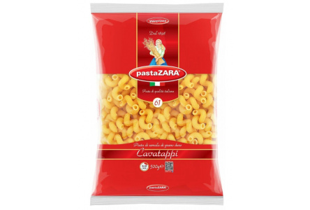 Макаронные изделия PASTA ZARA 500гр Рожок витой №061 1/20шт