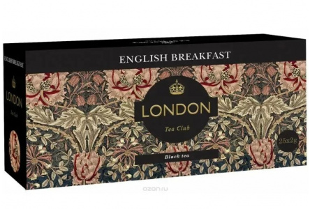 Чай черный LONDON TEA CLUB 25*2гр Английский завтрак мелколистовой байховый 1/17шт