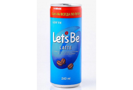 Напиток кофейный Lotte Let's Be 240мл Latte ж/б 1/30шт