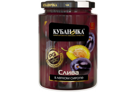 Компот КУБАНОЧКА 750гр Слива ст/б 1/8шт