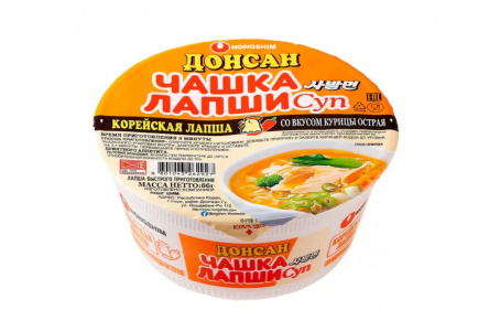 Лапша NONGSHIM 86гр Донсан курица острая 1/12шт