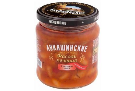 Фасоль ЛУКАШИНСКИЕ 450гр Печеная по-домашнему в т/с ст/б 1/6шт
