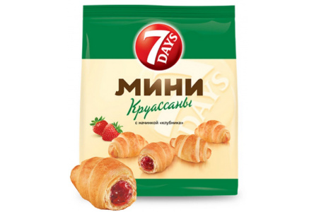 Круассан мини 7 DAYS 265гр Клубника 1/10шт