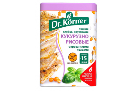 Хлебцы DR. KORNER 100гр Кукурузно/рисовые прованские травы  1/20шт