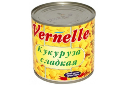 Кукуруза VERNELLE 425гр Сладкая ГОСТ ж/б 1/12шт