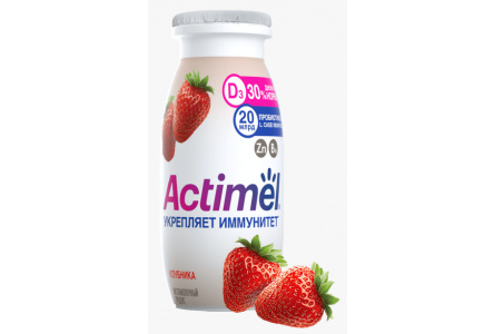 Продукт кисломолочный ACTIMUNO 95гр 1,5% Клубника 1/24шт Продукт без заменителя молочного жира