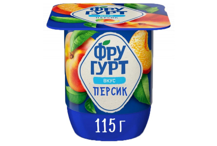 Йогурт Фругурт 115гр 2.5% Персик 1/12шт Продукт без заменителя молочного жира