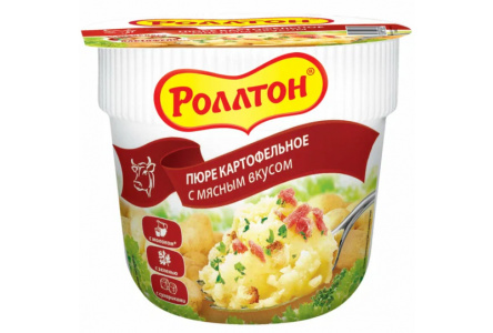 Карт пюре РОЛЛТОН  40гр мясное 1/24шт