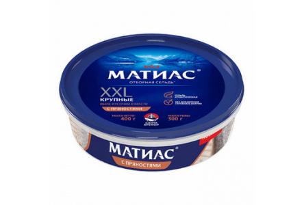 Пресервы МАТИАС 400гр Сельдь отборная XXL филе кусок 1/6шт