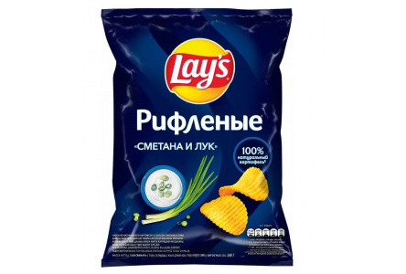 Чипсы LAYS 140гр Сметана/лук 1/19шт