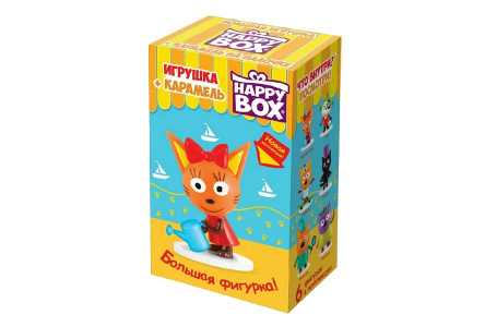 Игрушка с конфетой HAPPY BOX 20гр Три кота 1/10шт Сладкая Сказка