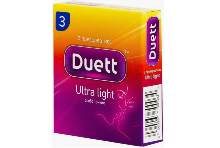 Презервативы DUETT 3шт ultra light №3 1/12шт