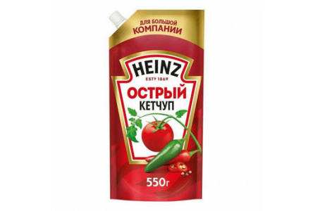 Кетчуп HEINZ 550гр Острый д/п 1/16шт