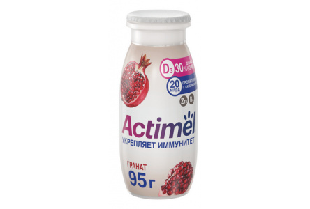 Продукт кисломолочный ACTIMUNO 95гр 1,5% Гранат 1/24шт Продукт без заменителя молочного жира