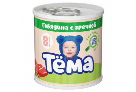 ДП Пюре ТЕМА 90гр Гречка/Говядина ж/б 1/12шт