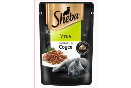 Корм д/кошек SHEBA 75гр Утка в соусе ломтики 1/28шт