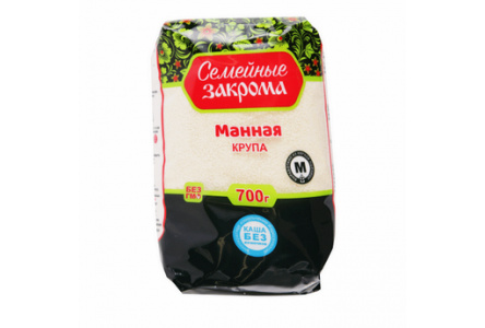 Крупа СЕМЕЙНЫЕ ЗАКРОМА 700гр Манная м/у 1/12шт