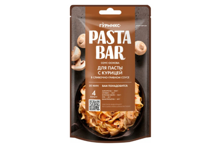 Соус-основа ГУРМИКС 120гр д/приготовления пасты с курицей в слив/грибном соусе м/у 1/8шт