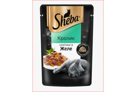 Корм д/кошек SHEBA 75гр Кролик в желе 1/28шт