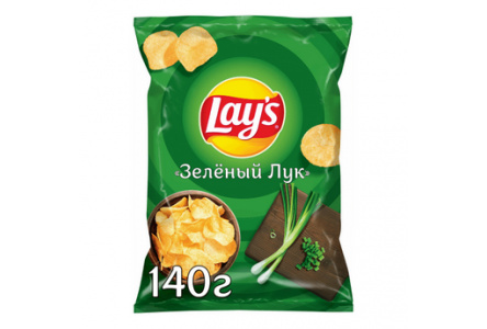 Чипсы LAYS 140гр Молодой зеленый лук 1/19шт