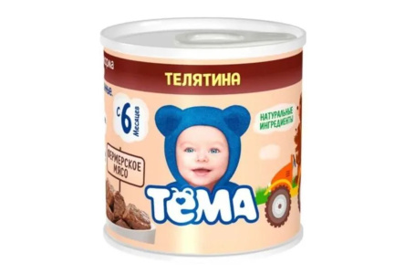 ДП Пюре ТЕМА 90гр Телятина ж/б 1/12шт