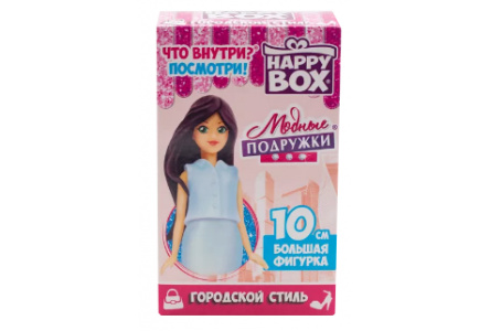 Игрушка с конфетой HAPPY BOX 20 гр Модные подружки пакет 1/12шт