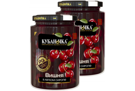 Компот КУБАНОЧКА 750гр Вишня ст/б 1/8шт