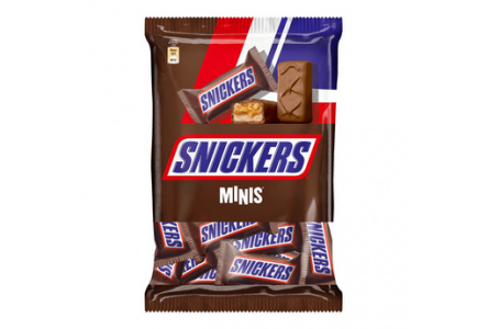 Шоколадный батончик SNICKERS Minis с жареным арахисом, карамелью и нугой 1/7кг