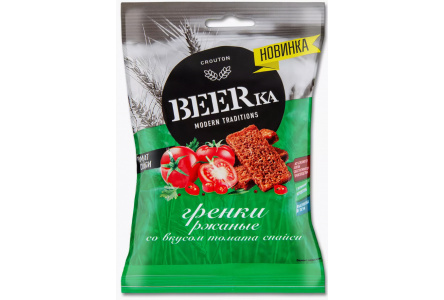 Гренки BEERKA 60гр Томат спайси 1/34шт