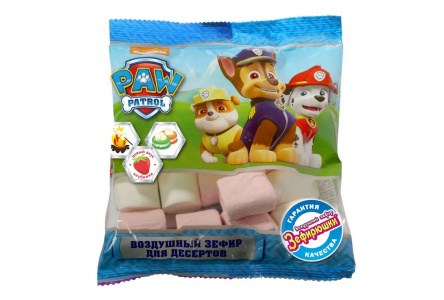 Зефир воздушный PAW PATROL 80гр Для десертов 1/20шт