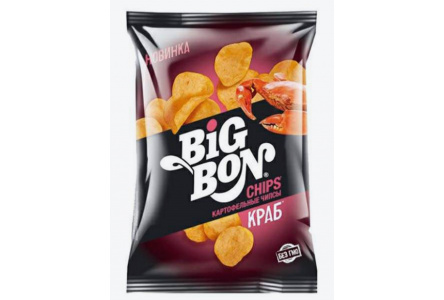 Чипсы BIG BON 75гр краб 1/12шт