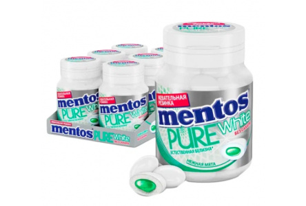 Жевательная резинка MENTOS 54гр Нежная мята 1/6шт