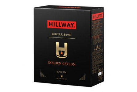 Чай черный в пакетиках HILLWAY 100*2гр Exclusive Golden Ceylon байховый сашет 1/12шт